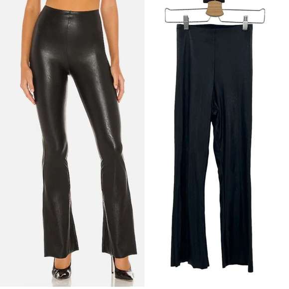 Commando Faux Leather Flared Leggings in Black‎ Size Small - Picture 1 of 6